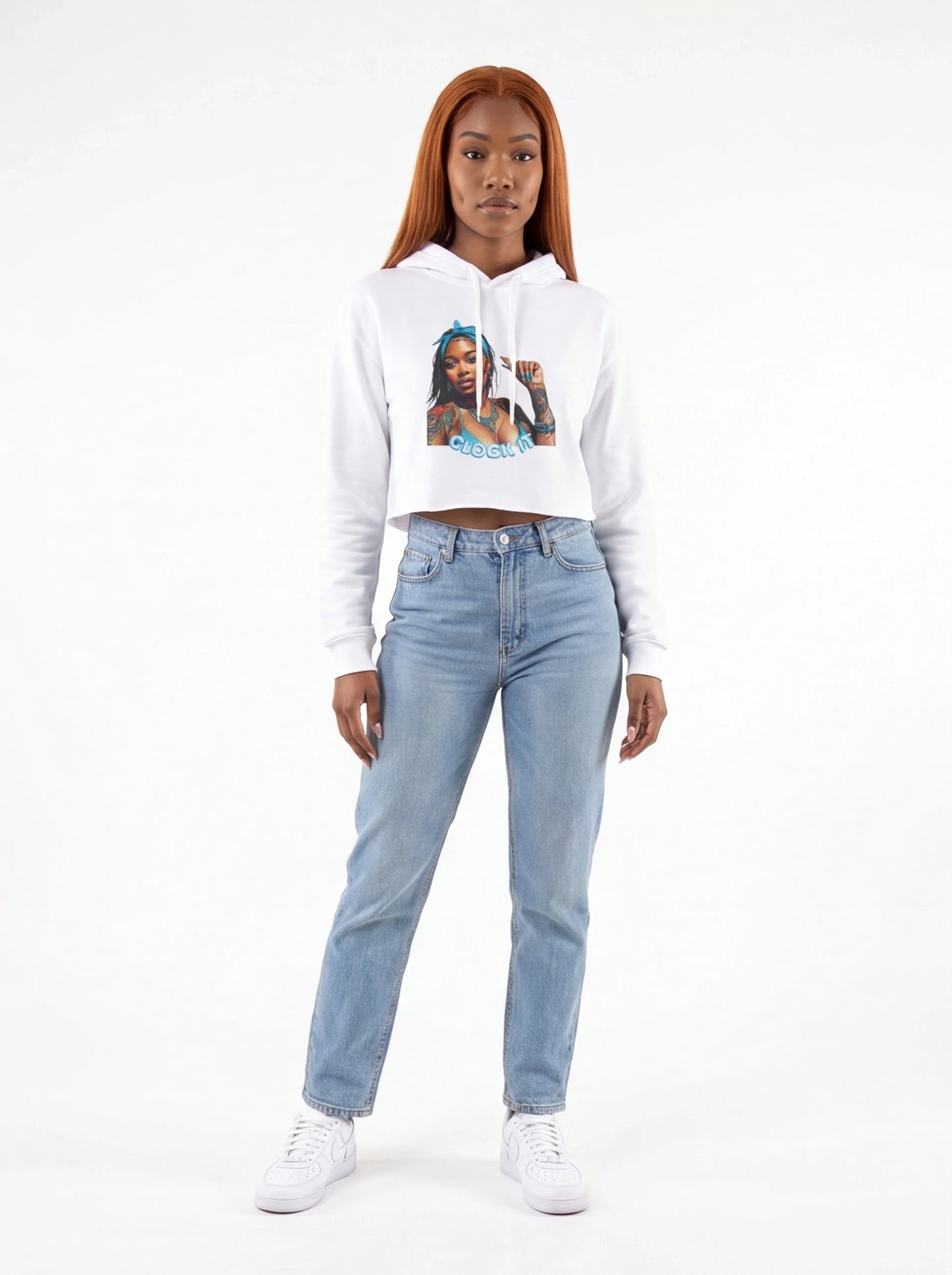 "Clock It" Crop Hoodie